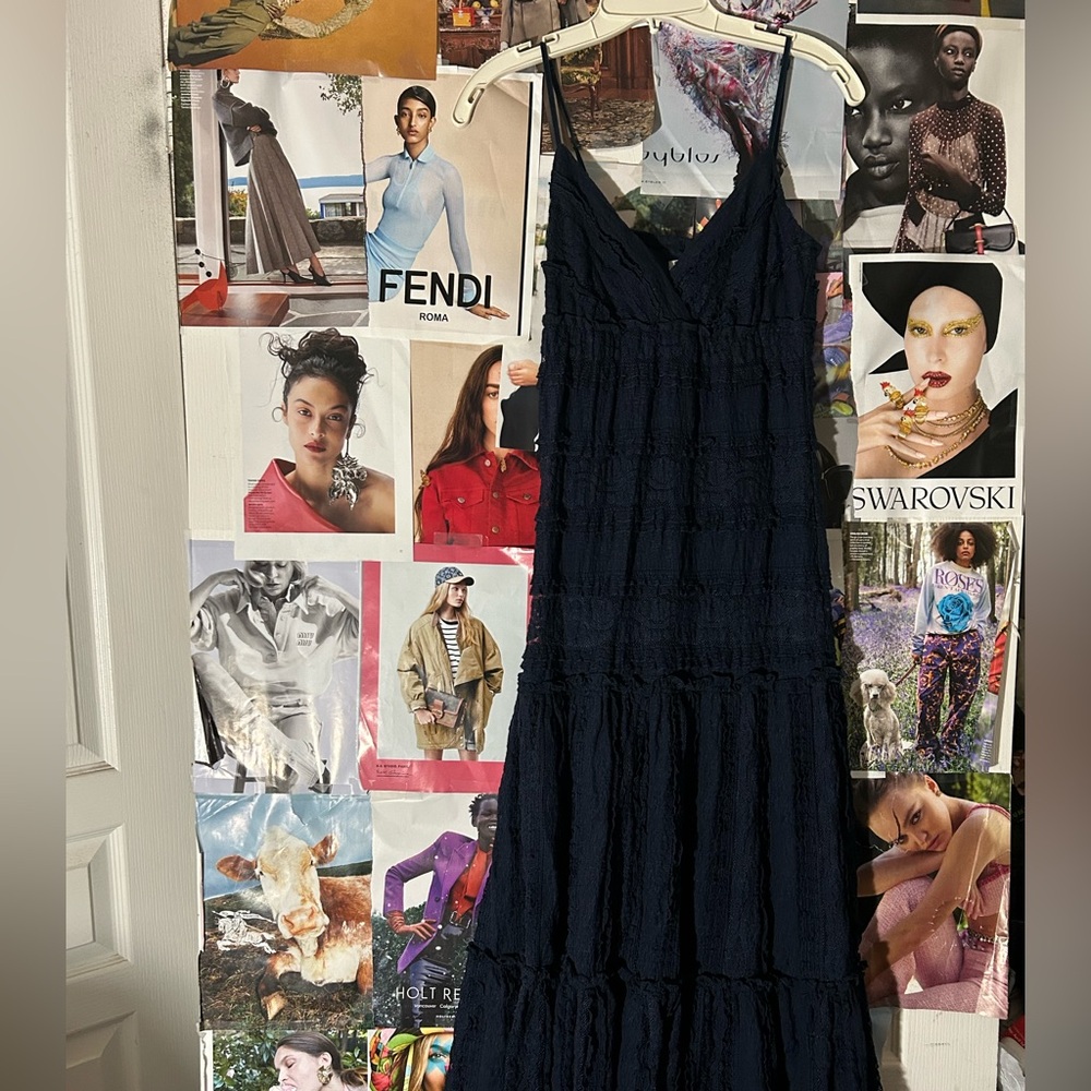 Eliza J Blue Sleeveless V-neck Maxi Sundress